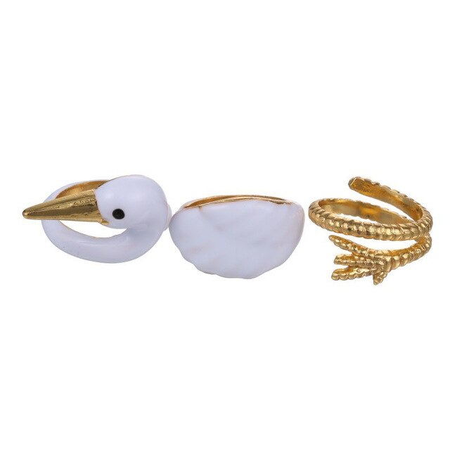 Yidensy 3Pcs/Set New Arrival Adjustable Cute Squirrel ring Tiny Animal Squirrel Enamel Ring Women Jewelry Anillos Bijoux