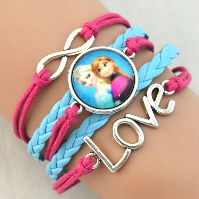 Fashion jewelry Chain Girls Heart Charm Bracelet Cartoon Kids Gift Bracelets For Women