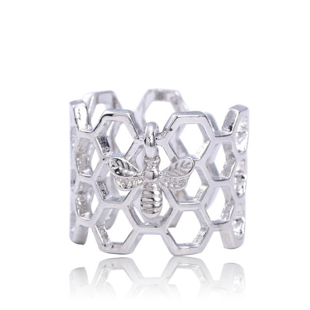 Fashion Pet Cat Footprints Water Drop Ring Simple Angel Wings Opening Adjustable Ring Personality Student Animal Jewelry Gift