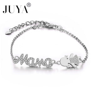 Personalized Mother Bracelets Handmade Women Kids Charms Jewelry copper zircon boys girls mama bracelets gift kawaii jewelry