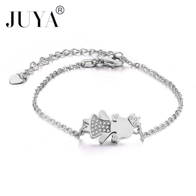 Personalized Mother Bracelets Handmade Women Kids Charms Jewelry copper zircon boys girls mama bracelets gift kawaii jewelry