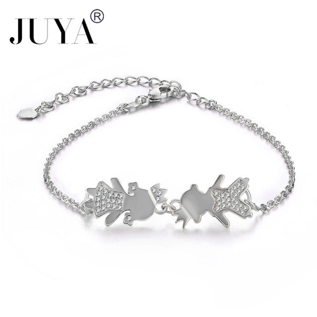 Personalized Mother Bracelets Handmade Women Kids Charms Jewelry copper zircon boys girls mama bracelets gift kawaii jewelry