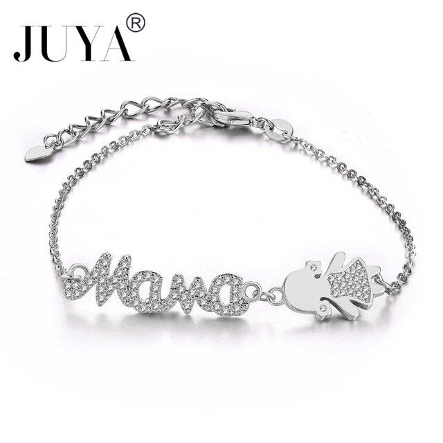 Personalized Mother Bracelets Handmade Women Kids Charms Jewelry copper zircon boys girls mama bracelets gift kawaii jewelry
