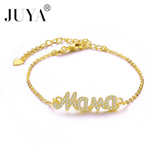 Personalized Mother Bracelets Handmade Women Kids Charms Jewelry copper zircon boys girls mama bracelets gift kawaii jewelry