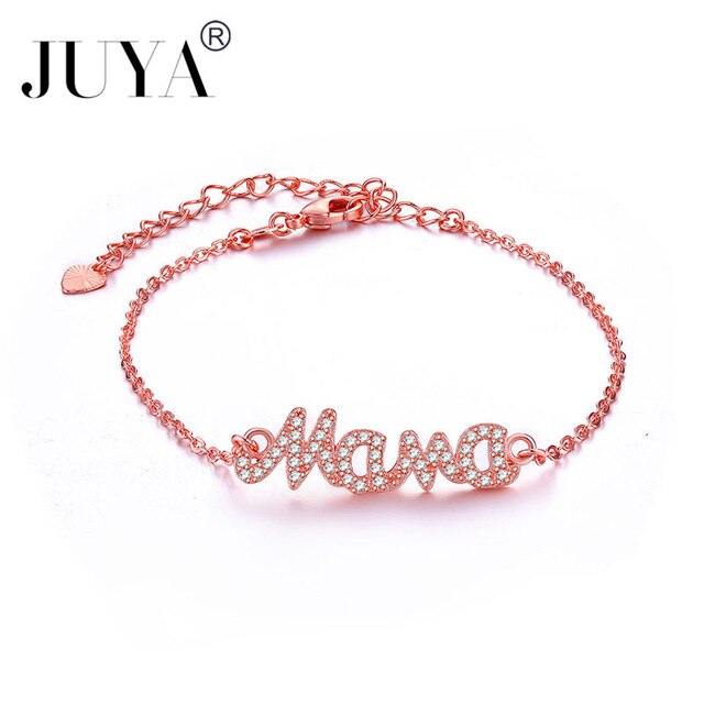 Personalized Mother Bracelets Handmade Women Kids Charms Jewelry copper zircon boys girls mama bracelets gift kawaii jewelry