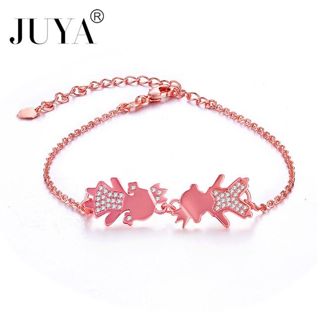 Personalized Mother Bracelets Handmade Women Kids Charms Jewelry copper zircon boys girls mama bracelets gift kawaii jewelry