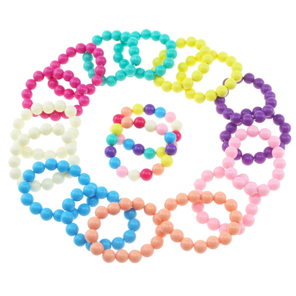 Children Bracelets Girl Acrylic Imitation Pearls With Bracelet Birthday Gift Jewelry Children' Toy Cosplay Accessory