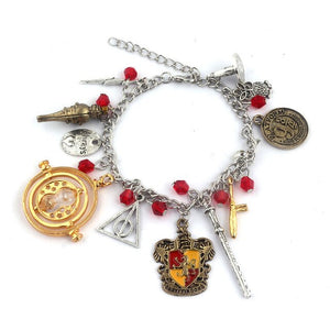 HP Bracelet Deathly Hallows Magic Stick Hat Harry Sword Charms Bracelets Bangles for Women Girl Halloween Christmas Jewelry