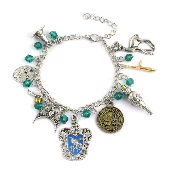HP Bracelet Deathly Hallows Magic Stick Hat Harry Sword Charms Bracelets Bangles for Women Girl Halloween Christmas Jewelry