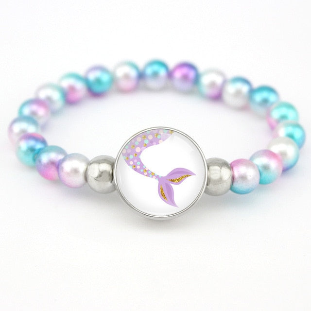 Unicorn Beads Bracelets 18mm Snap Holder Buttons Dome Cabochon Flamingos Charms Trendy Bracelets Girls Women Boy Jewelry Gift