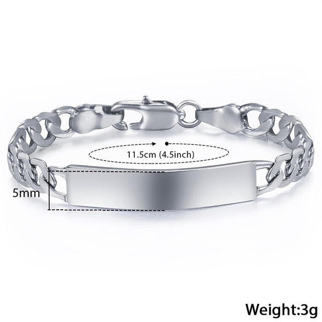 Baby's Bracelet Gold Filled Figaro Chain Smooth Bangle Link Bracelet For Baby Child Boys Girls Custom Name Gift 11.5cm KGBM100