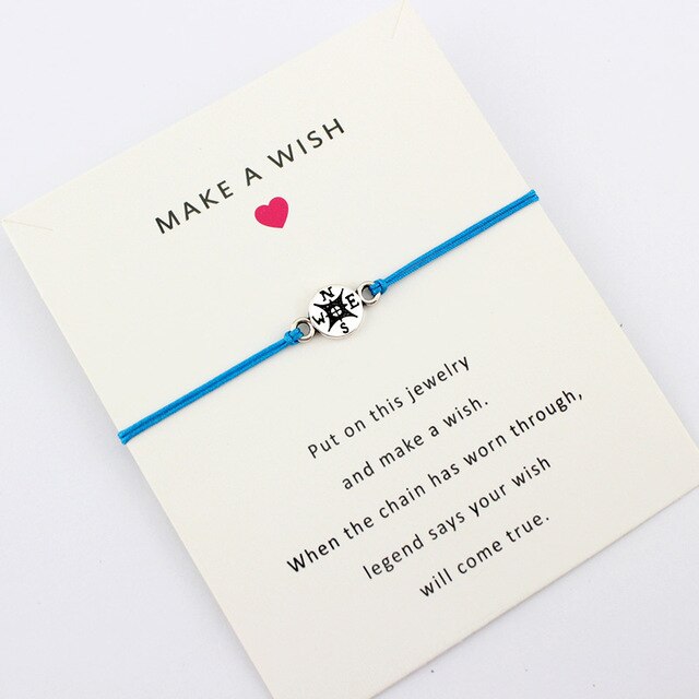 Mother Daughters Grandma Aunt Niece Girls Adjustable Dream Statement Jewelry Make a Wish Heart Compass Charm Bracelets for Women