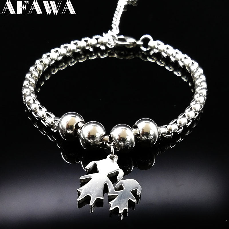 2019 Mother and Daughter Stainless Steel Bracelet for Women Stainless Steel Mother Bracelet Jewelry pulseira feminina BB1101A