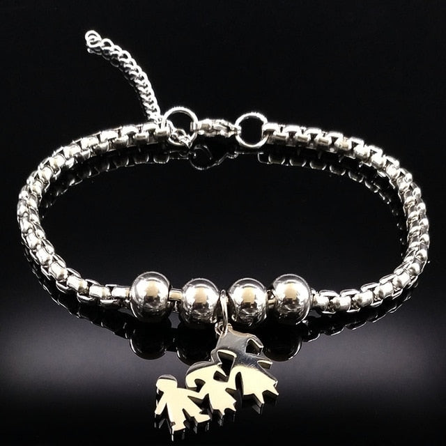 2019 Mother and Daughter Stainless Steel Bracelet for Women Stainless Steel Mother Bracelet Jewelry pulseira feminina BB1101A
