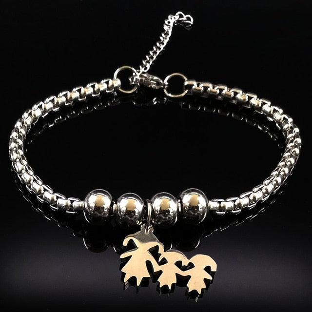 2019 Mother and Daughter Stainless Steel Bracelet for Women Stainless Steel Mother Bracelet Jewelry pulseira feminina BB1101A