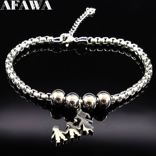 2019 Mother and Daughter Stainless Steel Bracelet for Women Stainless Steel Mother Bracelet Jewelry pulseira feminina BB1101A