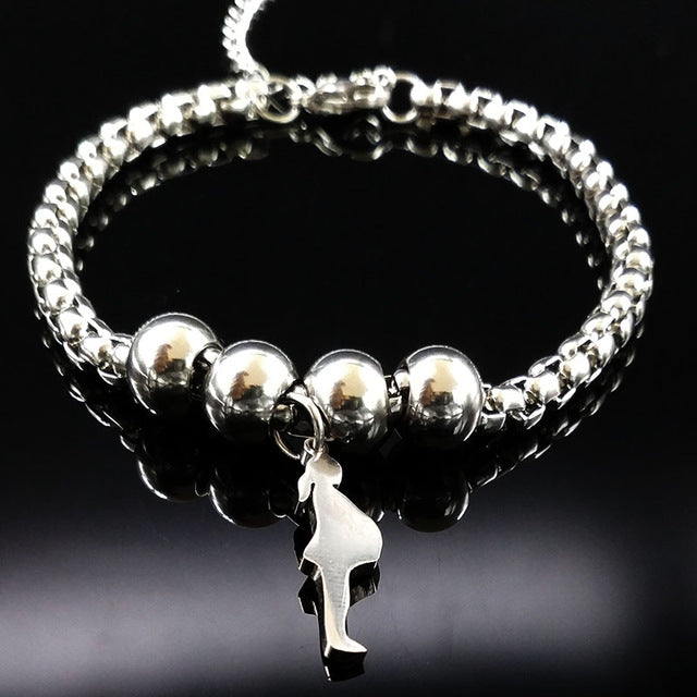 2019 Mother and Daughter Stainless Steel Bracelet for Women Stainless Steel Mother Bracelet Jewelry pulseira feminina BB1101A