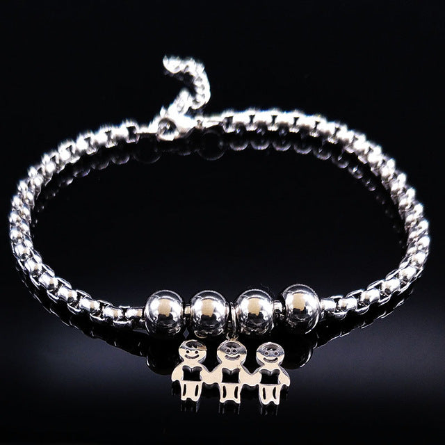 2019 Mother and Daughter Stainless Steel Bracelet for Women Stainless Steel Mother Bracelet Jewelry pulseira feminina BB1101A