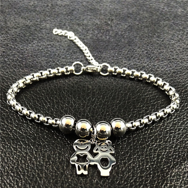 2019 Mother and Daughter Stainless Steel Bracelet for Women Stainless Steel Mother Bracelet Jewelry pulseira feminina BB1101A
