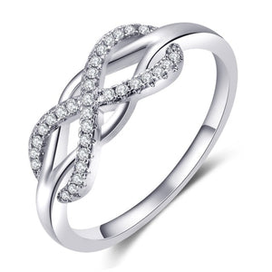 Fashion Infinity Love Rings Micro Inlayed Cross Rings For Women Wedding Cubic Zircon CZ Crystal Ring Rose Gold Color anil