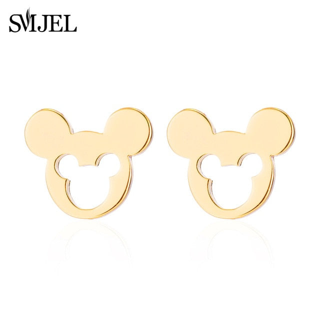 SMJEL Stainless Steel Mickey Charm Bracelet Mickey Children Jewelry Women Cartoon Minnie Bracelets Bangles Kids Gift pulseras