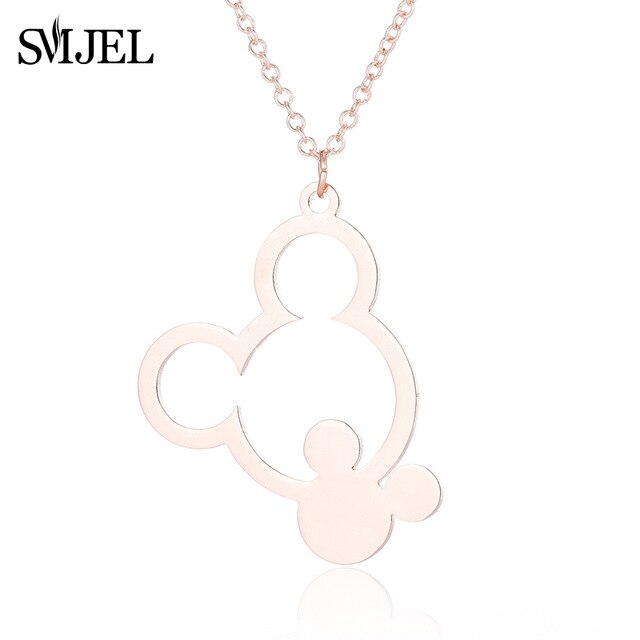 SMJEL Stainless Steel Mickey Charm Bracelet Mickey Children Jewelry Women Cartoon Minnie Bracelets Bangles Kids Gift pulseras