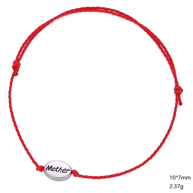 Skyrim Small Sliver Charm Bracelet  Mom Mother Sister Family Accessories Charms  Simple Rope String Bracelets for Women Gift