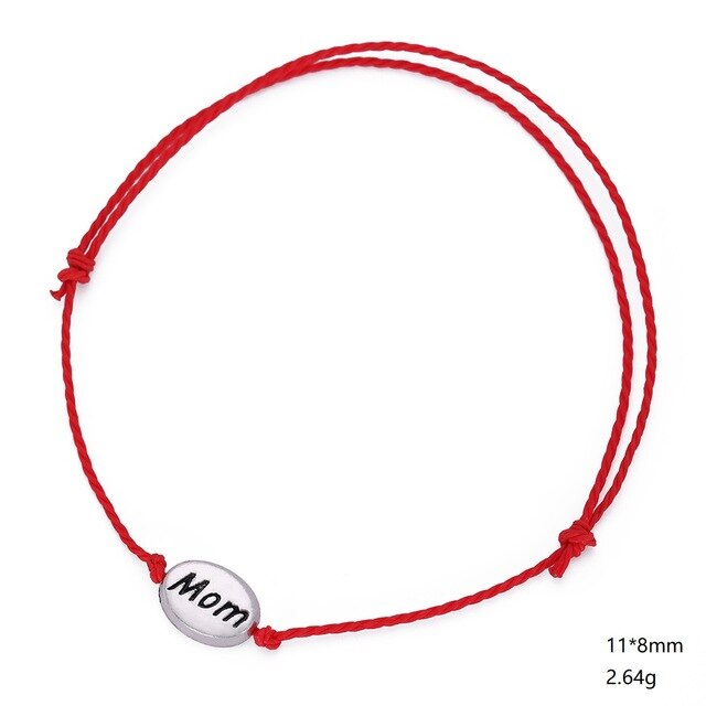 Skyrim Small Sliver Charm Bracelet  Mom Mother Sister Family Accessories Charms  Simple Rope String Bracelets for Women Gift