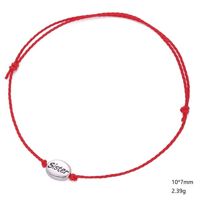 Skyrim Small Sliver Charm Bracelet  Mom Mother Sister Family Accessories Charms  Simple Rope String Bracelets for Women Gift