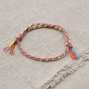 Charm Woven Rope String Bracelet Boho pray Yoga  Bracelet Simple Handmade Chic Tassel Girls Friendship Bracelet for men Women