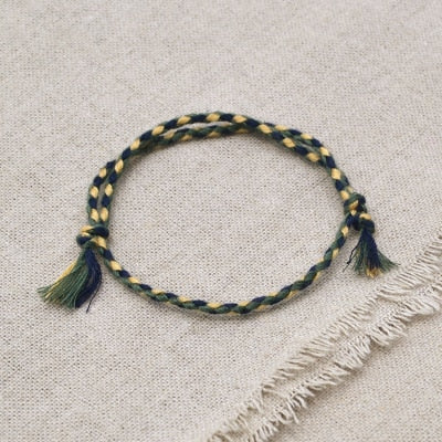Charm Woven Rope String Bracelet Boho pray Yoga  Bracelet Simple Handmade Chic Tassel Girls Friendship Bracelet for men Women