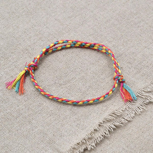 Charm Woven Rope String Bracelet Boho pray Yoga  Bracelet Simple Handmade Chic Tassel Girls Friendship Bracelet for men Women