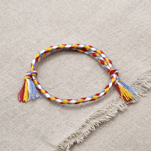 Charm Woven Rope String Bracelet Boho pray Yoga  Bracelet Simple Handmade Chic Tassel Girls Friendship Bracelet for men Women
