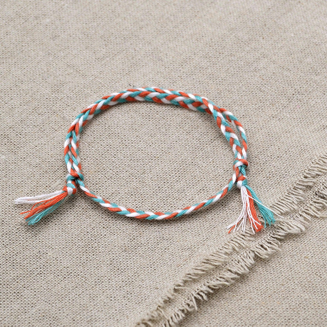 Charm Woven Rope String Bracelet Boho pray Yoga  Bracelet Simple Handmade Chic Tassel Girls Friendship Bracelet for men Women