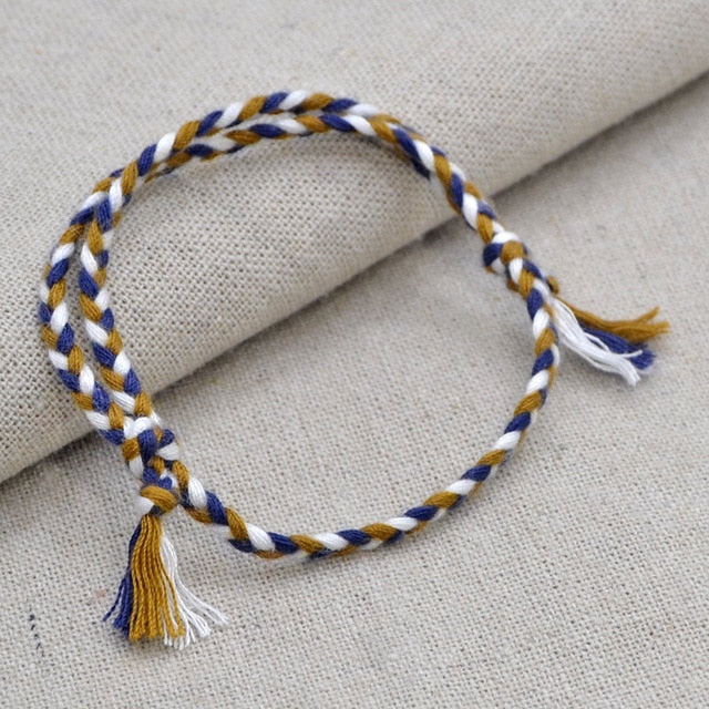 Charm Woven Rope String Bracelet Boho pray Yoga  Bracelet Simple Handmade Chic Tassel Girls Friendship Bracelet for men Women