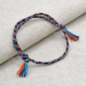 Charm Woven Rope String Bracelet Boho pray Yoga  Bracelet Simple Handmade Chic Tassel Girls Friendship Bracelet for men Women