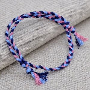Charm Woven Rope String Bracelet Boho pray Yoga  Bracelet Simple Handmade Chic Tassel Girls Friendship Bracelet for men Women