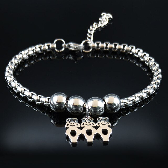 2019 Mother and Daughter Stainless Steel Bracelet for Women Stainless Steel Mother Bracelet Jewelry pulseira feminina BB1101A