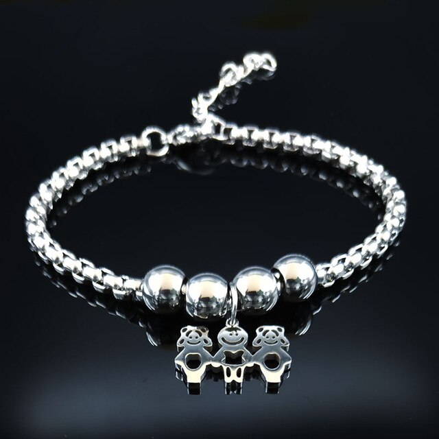 2019 Mother and Daughter Stainless Steel Bracelet for Women Stainless Steel Mother Bracelet Jewelry pulseira feminina BB1101A