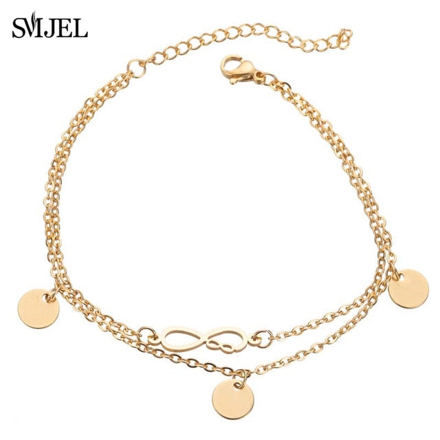 SMJEL Fashion Stainless Steel Family Elephant Bracelets Girl Boy Women Charm Adjustable Gold Bracelets Kids Gift