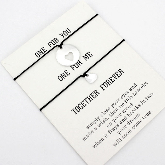 Mother and Daughter Heart Silver Charm Bracelets Pinky promise Women Fashion Jewelry Drop Shipping