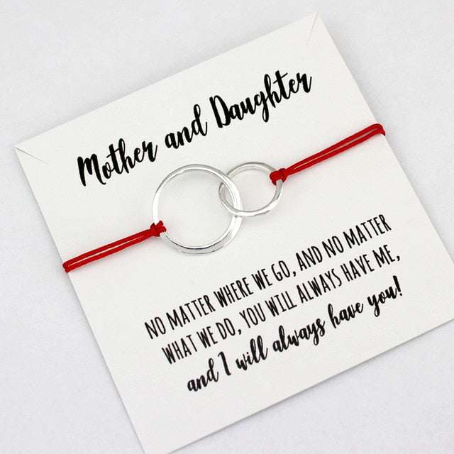 Mother and Daughter Heart Silver Charm Bracelets Pinky promise Women Fashion Jewelry Drop Shipping