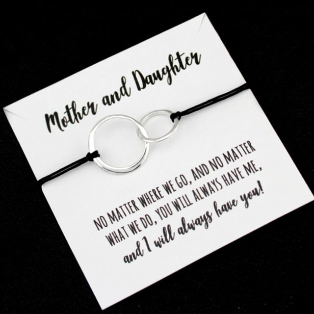 Mother and Daughter Heart Silver Charm Bracelets Pinky promise Women Fashion Jewelry Drop Shipping